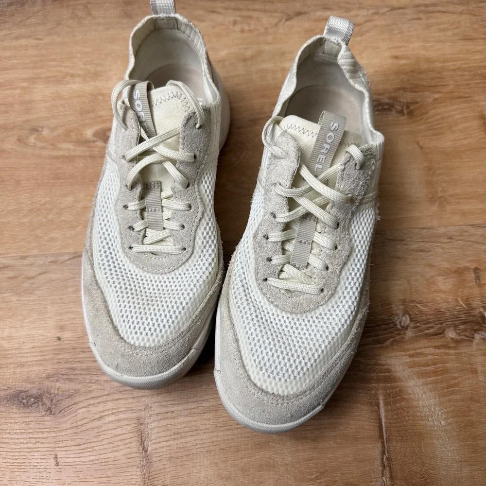 Sorel Womens Size 6.5 ONA‎ 503 Low Knit Sea Salt Chalk Platform Sneakers Shoes